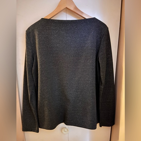 Joe Fresh Boxy Sparkly Black Top Size Large - Picture 2 of 5